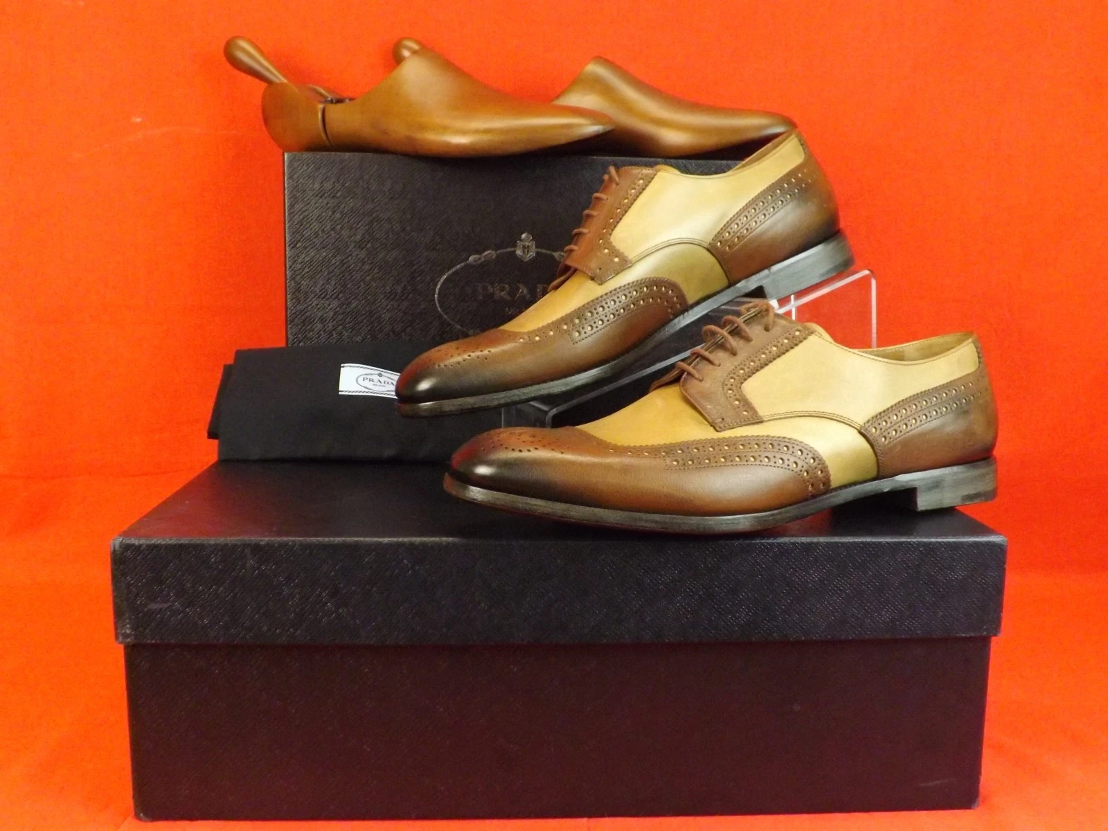 PRADA 2EF020 SET ALBERI BROGUE OXFORDS 9 US 10