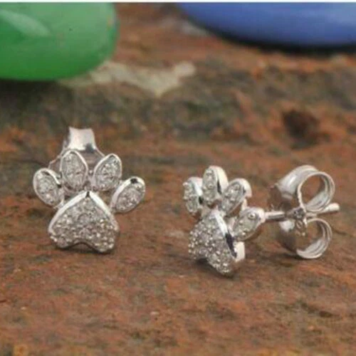 Diamond shop dog earrings