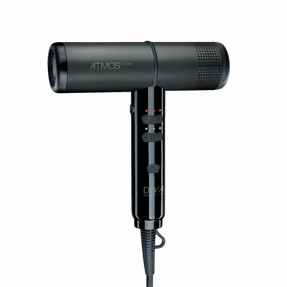 Diva Pro Atmos Atom Ultra Compact Haartrocker Föhn mit Diffuser - Bild 2 von 4