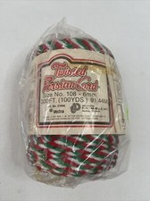 Vintage Twisted Persian Cord Macrame/Crafts USA - Red/Green/White Twist