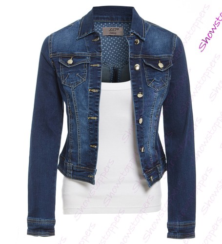 Womens Indigo Denim Jacket Ladies 