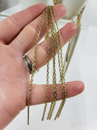 Lange Quaste Halskette Strass Bernstein braun Herz goldfarben bunt Kette geknotet - Bild 7 von 12