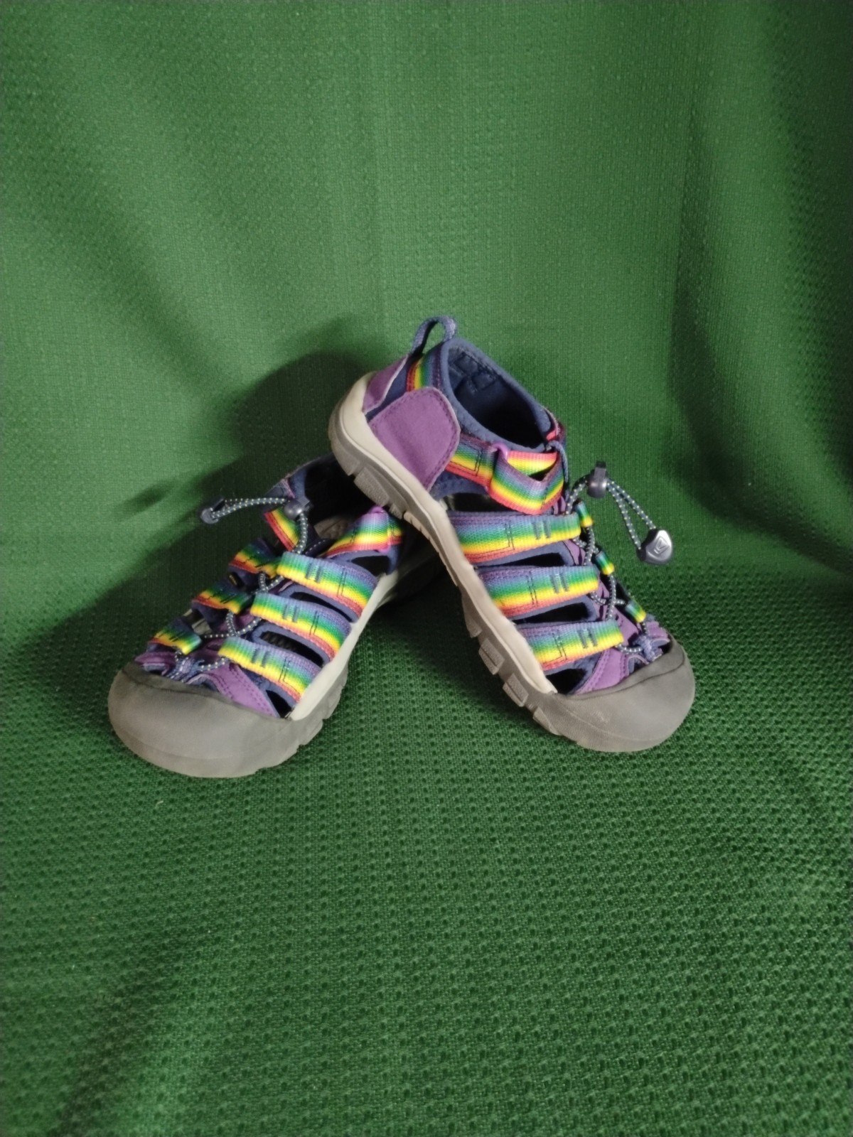 Sandali Keen Newport H2 Youth taglia 2 viola arcobaleno etichette outdoor impermeabili lavabili