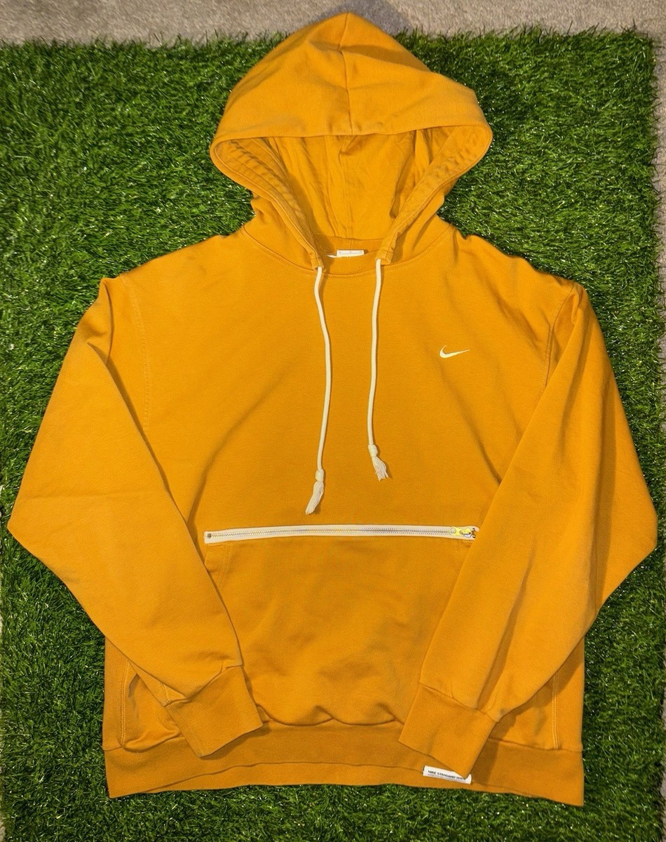 Nike Standard Issue Hoodie Mens XL Basketball YELLOW Sweatshirt Zip Pocket