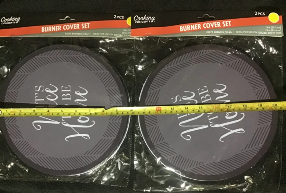 4 Electric Stove Burner Covers GRAY “IT’S Nice TO BE Home” Decorative2(8”)2(10”) - Image 2 of 4