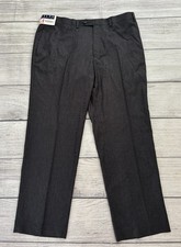 RALPH LAUREN NWT Mens Sz 38x30 Gray Houndstooth Flat Front Dress Pants