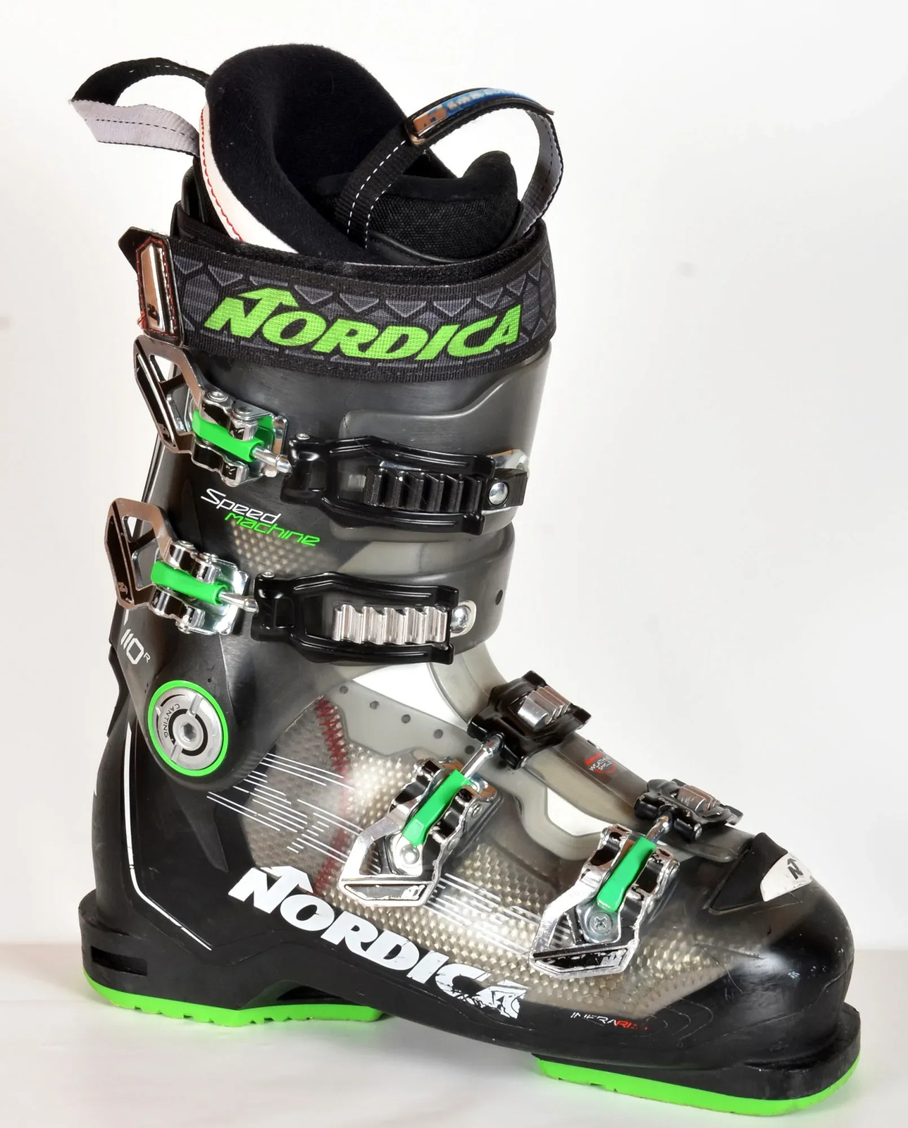 Nordica SPEEDMACHINE 110 R Black / Green - Chaussures de ski d'occasion