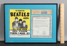 Vintage 1966 Sid Bernstein BEATLES Concert Ticket Flyer & Sid Bernstein COA 