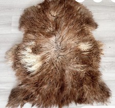 100 Natural Sheepskin Rug, Natural Color,camel, White.