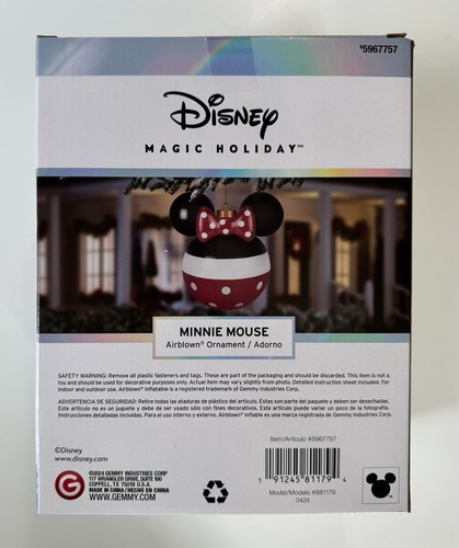 Disney Magic Holiday Minnie Mouse 18" addobbo natalizio soffiato/nuovo - Foto 2 di 3