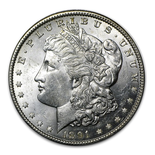 1891 S Morgan Silver Dollar $1 Brilliant Uncirculated BU 90% Silver