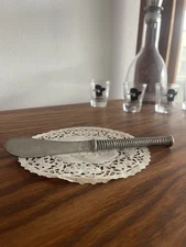 Vintage Mariposa Aluminum Cheese Spread Knife Ribbed Textured Handle signed 1998
