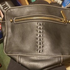 Black Small Shoulder Bag Gold Hardware Zip Cl...