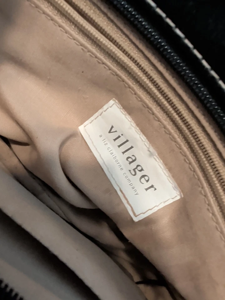 BOLSO DE HOMBRO SUAVE ALDEANO NEGRO-LIZ CLAIBORNE-TALLA MEDIANA - USADO EN EXCELENTE ESTADO Foto 4 de 4