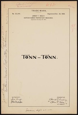 [ Jared T. Seely for Tonn-Tonn. brand Certain Named Proprietary Medicines]