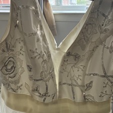 Ever Pretty Ivory Sequin Embroidered Sleeveless A-Line Wedding Dress US 10