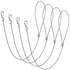 4 Pack 9 Inch Adjustable Stainless Steel Gate Latch Pull Cord for Fences