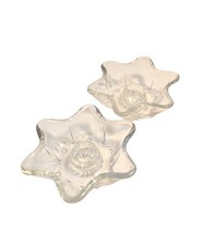 Vtg Candlestick Holders 6 Point Star Pressed ...