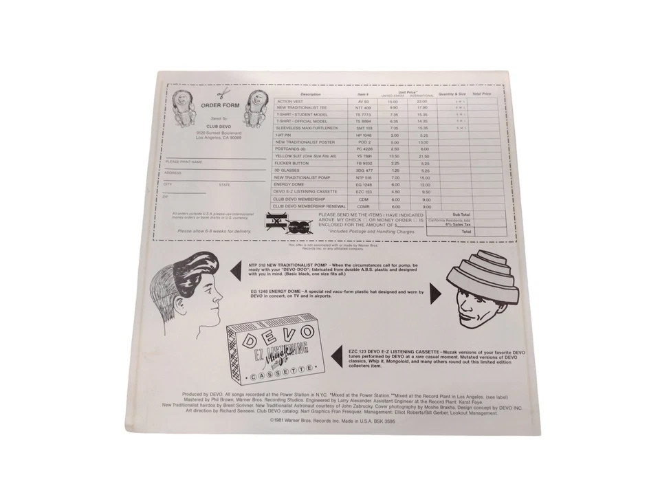 DEVO New Traditionalists Vinyl w/ POSTER!! Original LP, BSK 3595, 1981 - Image 4 of 4