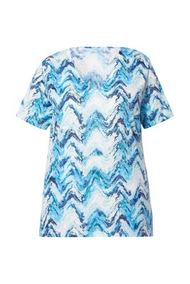 Angel of Style Damen große Größen T Shirt Wellenmuster Glitzersteinchen 839860