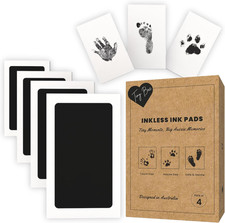 4-Pack Inkless Hand and Footprint Kit - Ink Pad for Baby Hand and Footprint Kit
