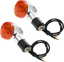 Turn Signal Lights Chrome Bullet 12V Universal for Motorcycle Front Rear Blinker