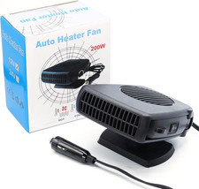 12V 200W Portable Car Heater Defroster, 360 Rotating Windshield Heater V