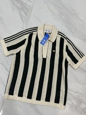 adidas x Clot JP1615 oversized Knit Polo Sweater Green White Short Sleeve XS