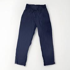 Lululemon Navy Blue Stripped Pants RN 106259 A6 Drawstring Waist Size 4