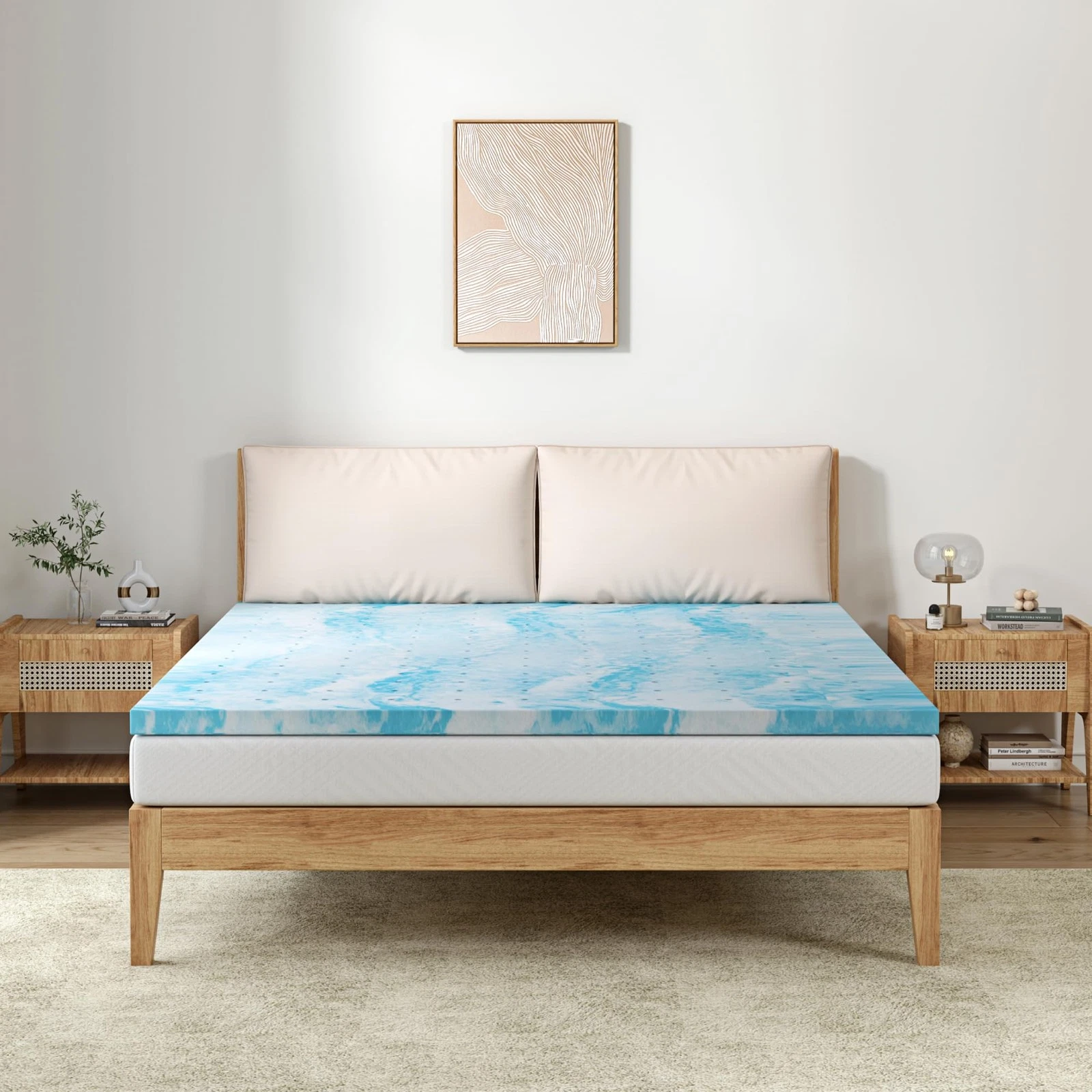 2 Inch Twin Memory Foam Mattress Topper Gel Infused Cooling Pad 75x38 Inch