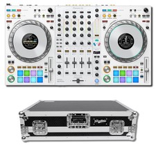 Pioneer DDJ-FLX10 4-Deck DJ Controller White and Headliner HL10011 Flight Case