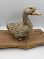 Ceramic White Duck Figurine Shelf Sitter 7.5? Cottagecore Farmhouse Knickknack