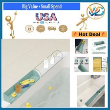 2 Pack Silicone Bathtub Splash Guard with Suction Cups for Kids Bath Toy Holder