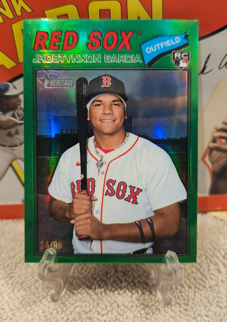 2026 Topps Heritage Jhostynxon Garcia Chrome Green Refractor /99#112 RC Red Sox