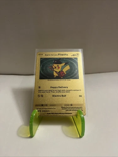 Special Delivery Pikachu Gold Foil Pokemon Card Promo SWSH074 Fan Art