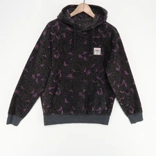 Vision Street Wear Hoodie Mens Small Pullover Fleece Purple Black Pattern