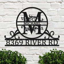 Personalized Metal Address Sign, Custom House Number Plaque, Outdoor Wall Decor