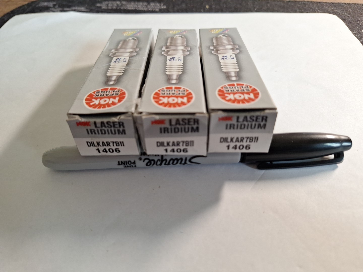 Pack Of 3 Genuine NGK Premium Laser Iridium Spark Plugs. DILKAR7B11 1406