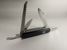 Vintage Victorinox Camper Swiss Army Knife Black 1976–1984 Crossbow 91mm