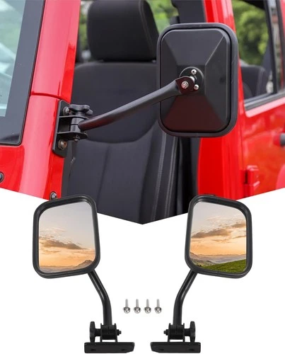Door Off Quick Release Side Hinge View Mirrors for Jeep Wrangler 1997-2018 TJ JK