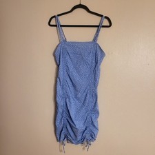 Wild Fable Blue Daisy Sleeveless Bodycon Tank Dress Sz Medium