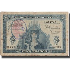 [#804802] Banknote, New Hebrides, 5 Francs, KM:5, VF(20-25)