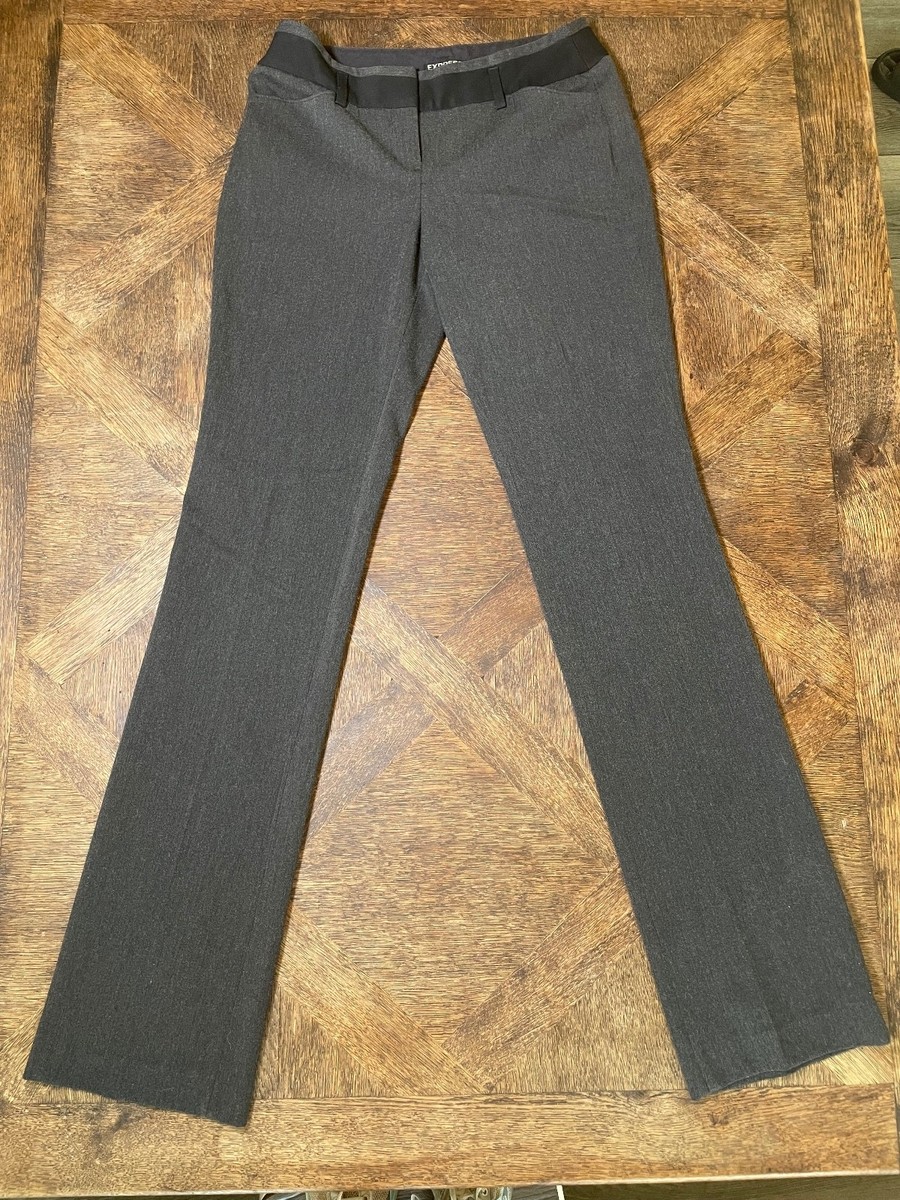 Express Editor dark gray flared dress pants slacks size 2L Long EUC