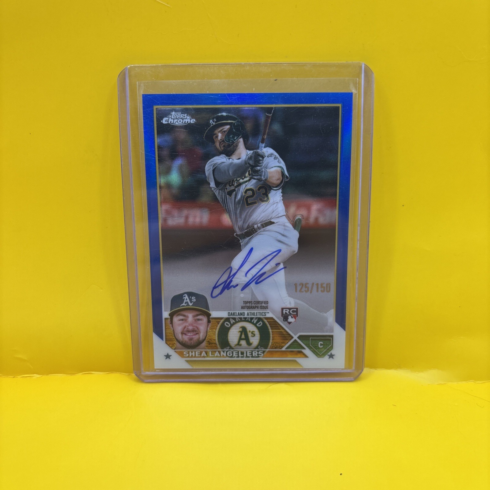 2023 Topps Chrome Rookie Blue Refractor 125/150 Shea Langeliers Auto RC