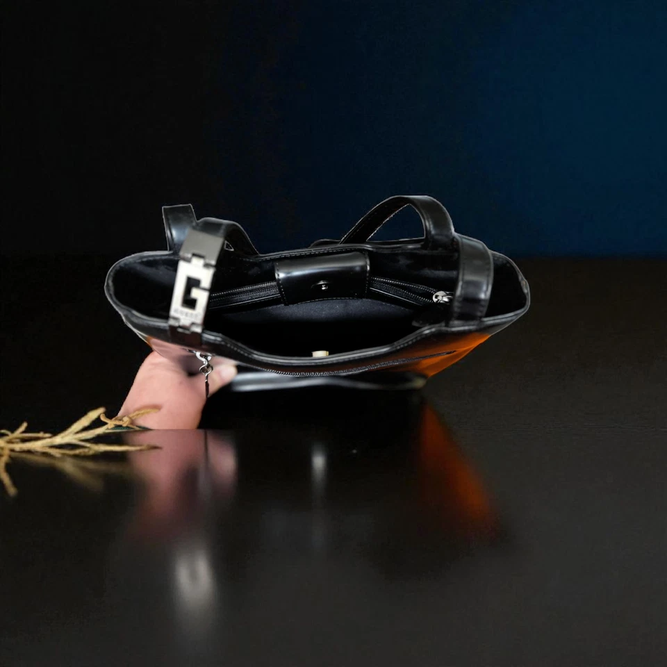 Guess Black Patent Handbag - Image 4 of 4