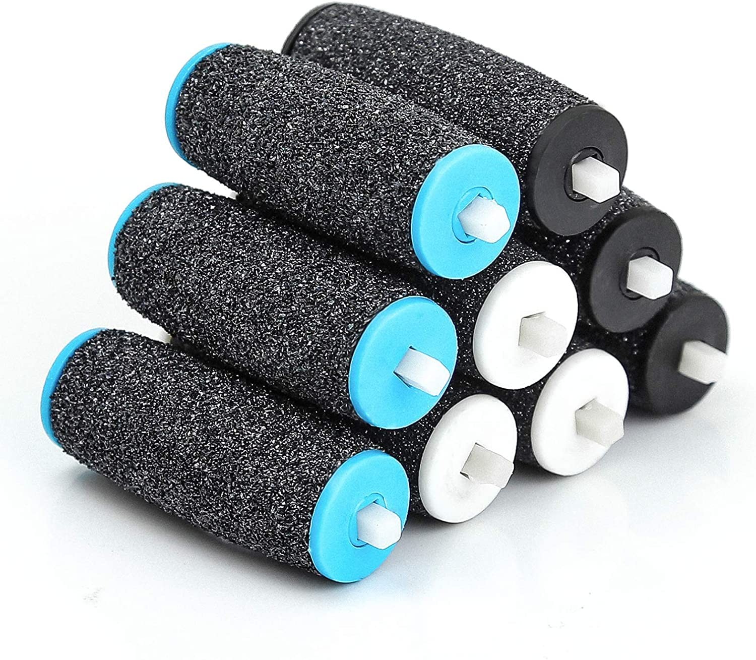 Canvalite 9Pcs Scholl Velvet Smooth Pedi Replacement Rollers Heads Refills 3 C