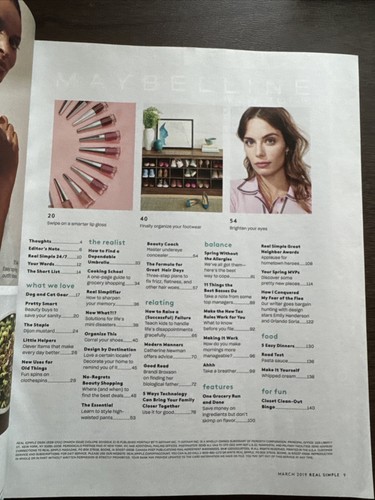 REAL SIMPLE Magazine MARCH 2019 Save on Everything Food Beauty Home Style Taxes - Foto 3 di 4