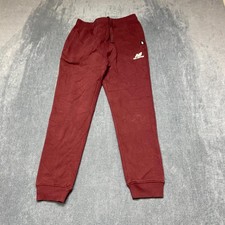 New Balance Jogger Pants Girls M 10-12 Maroon Fleece Lined Cotton Wordmark Logo