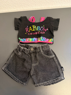 Build a bear  Glitzer-TShirt mit Pailletten und passende Jeans für 40 cm wie NEU