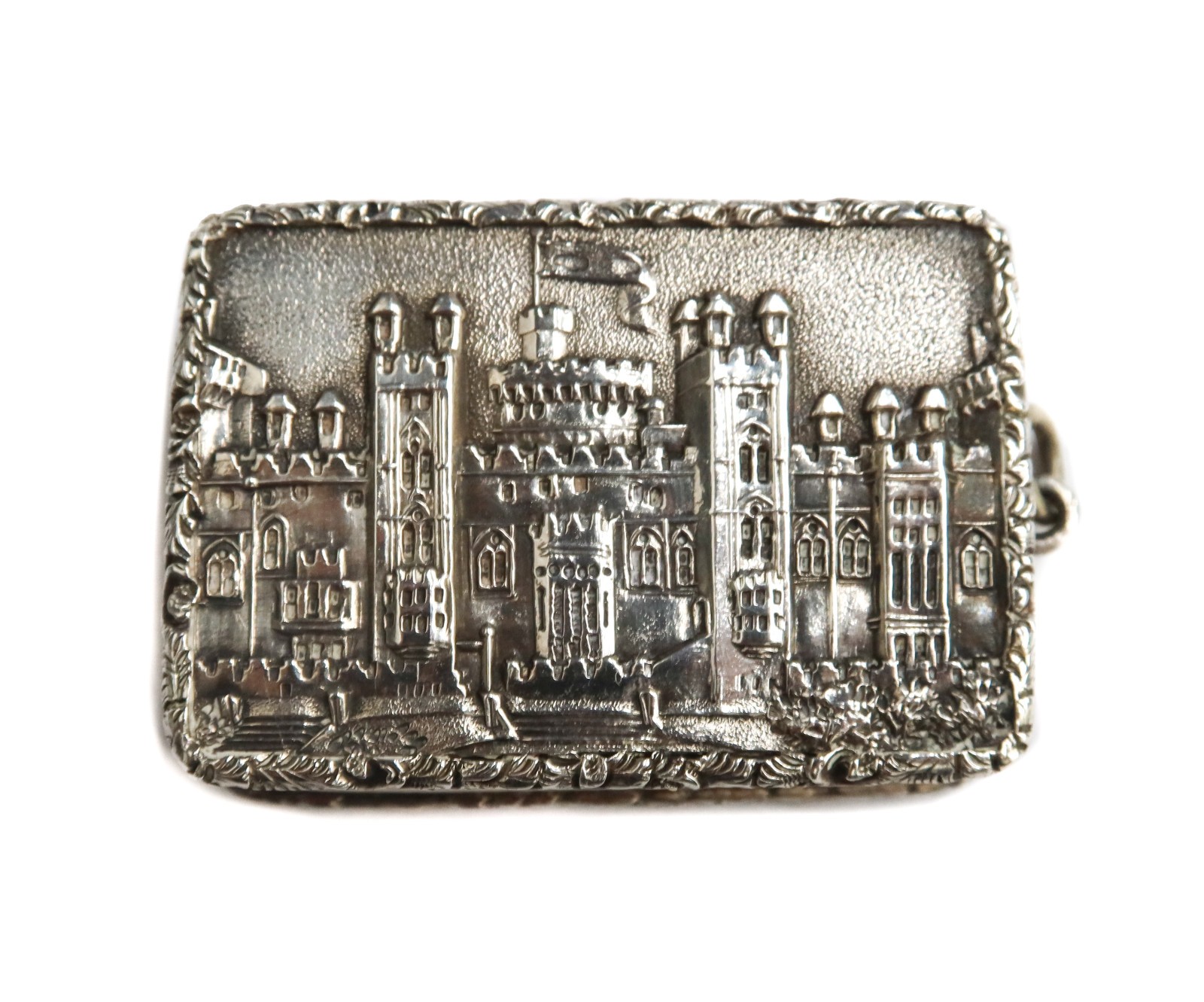 Nathaniel Mills Birmingham Engraved Vinaigrette Box of Windsor Castle 1839